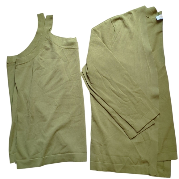 Talbots Sweater Set, Tank Top & Cardigan, Matching, Women's Plus 2XL Olive Green - Picture 5 of 16